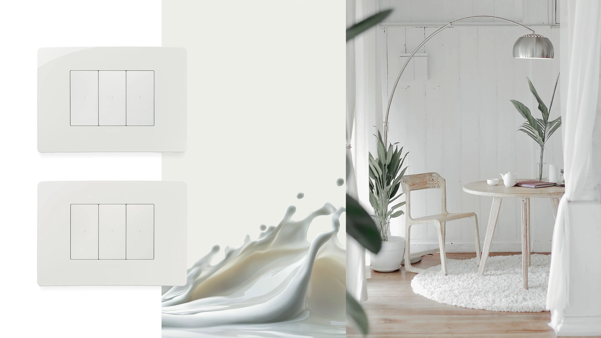Accessiq Vimar strömbrytare plana up vitt